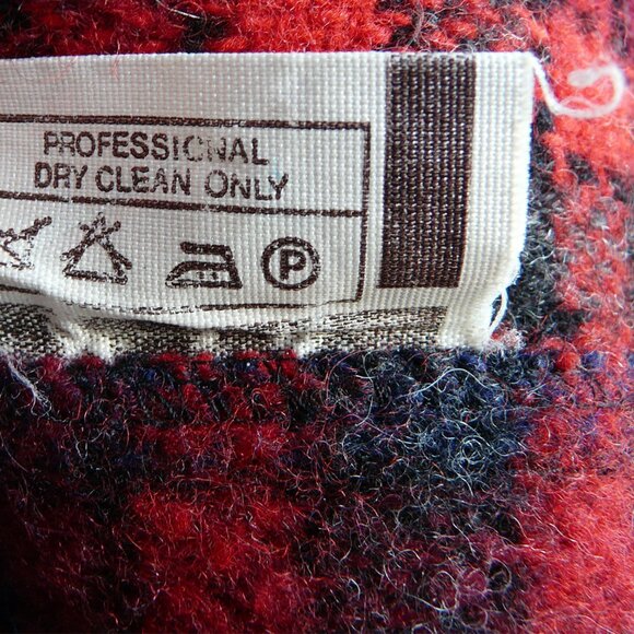 Vintage LLOYD Menswear plaid wool robe / smoking jacket, red& blue, Britain - Picture 10 of 10